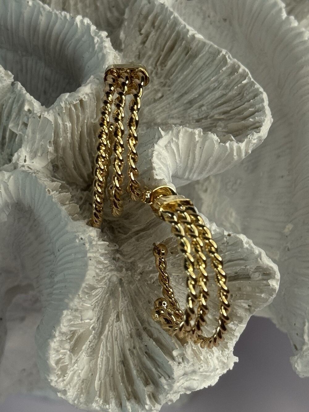Gold Plated Earrings Length 1 Inch